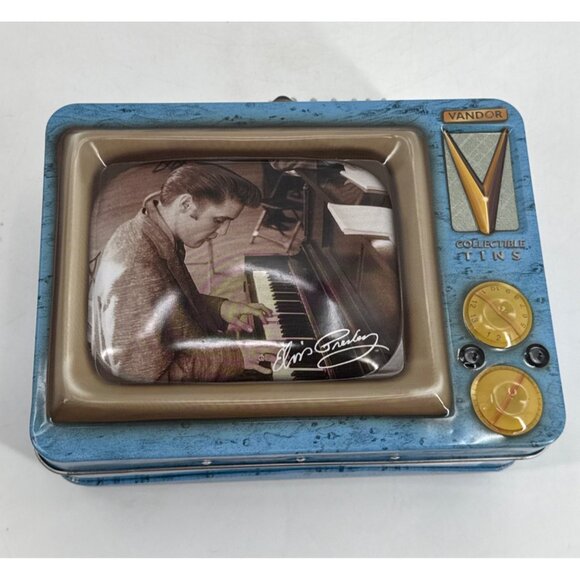 Elvis Presley Collectible Tin Lunch Box By Vandor Can't Help Falling In Love - Picture 2 of 10